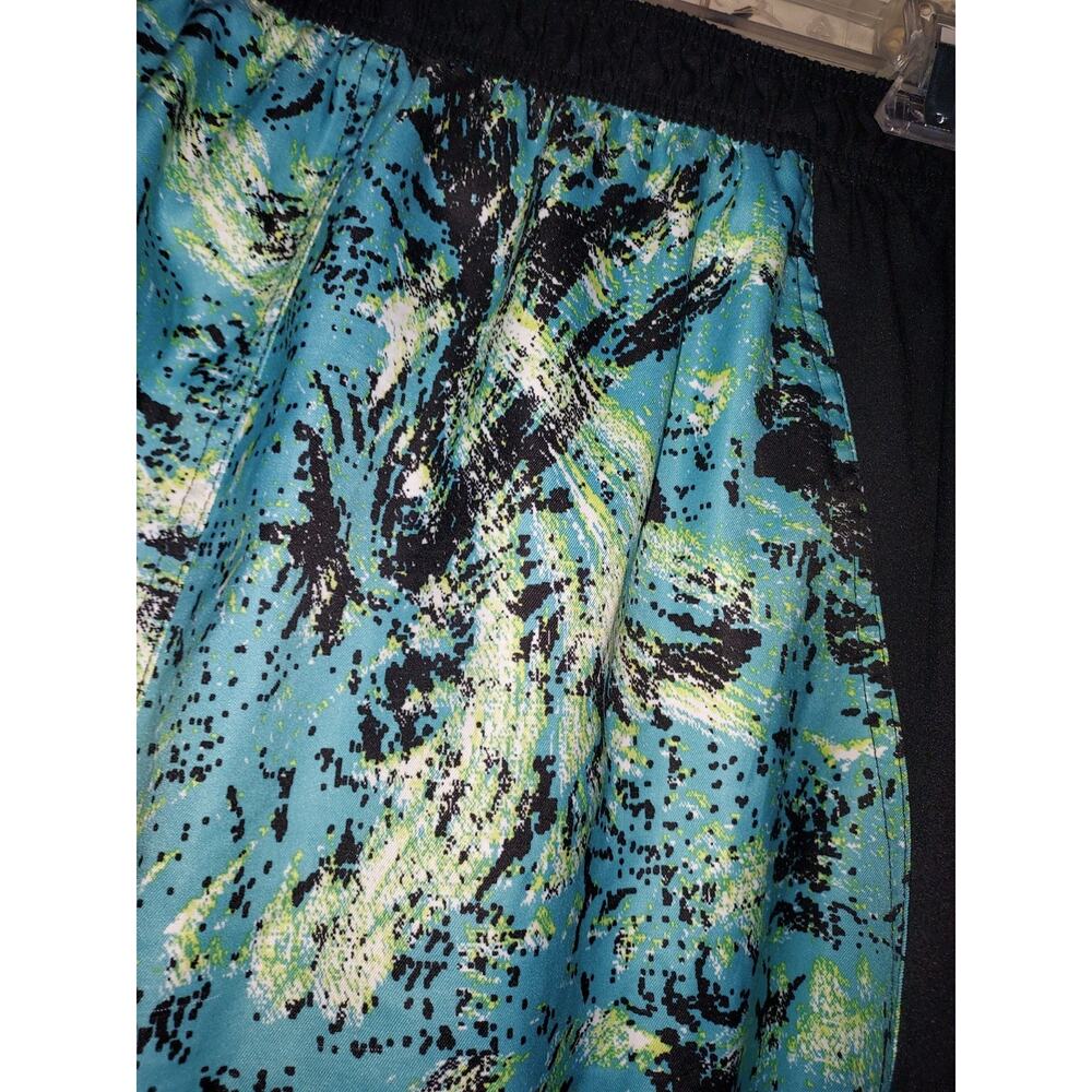 Adidas Mens Swim Trunks Medium 10" Board Shorts Mesh Lined Multi Black Green - Picture 7 of 9